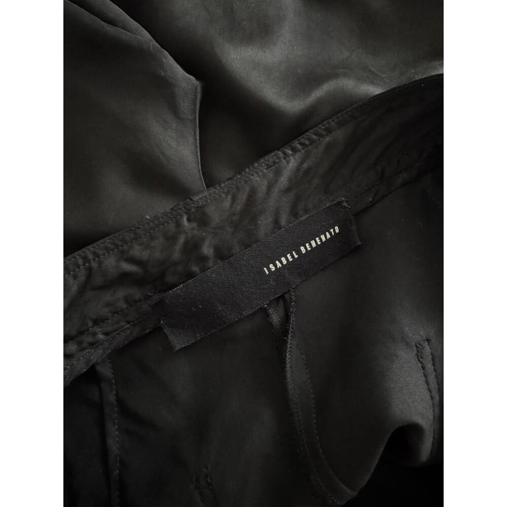 Isabel Benenato Cropped Wide Leg Cupro Pants Black - Picture 5 of 8
